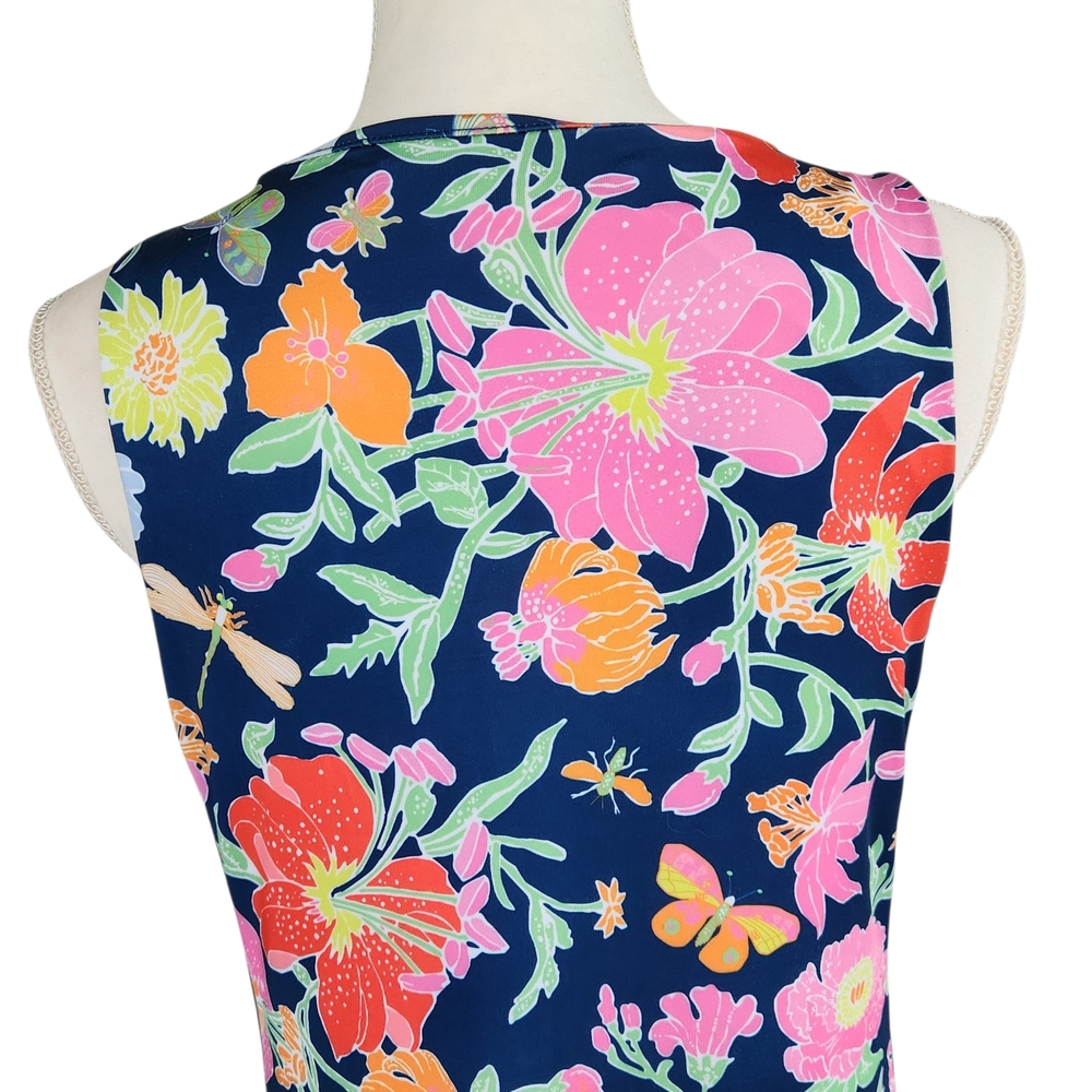 Gretchen Scott Designs Navy Floral One-Piece with Contrast Button Strap - Picture 8 of 12